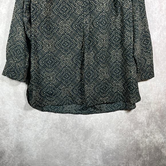 Lauren Ralph Lauren Blouse Womens 1X Black Dotted Popover Artsy‎ Mature Office - Picture 3 of 8